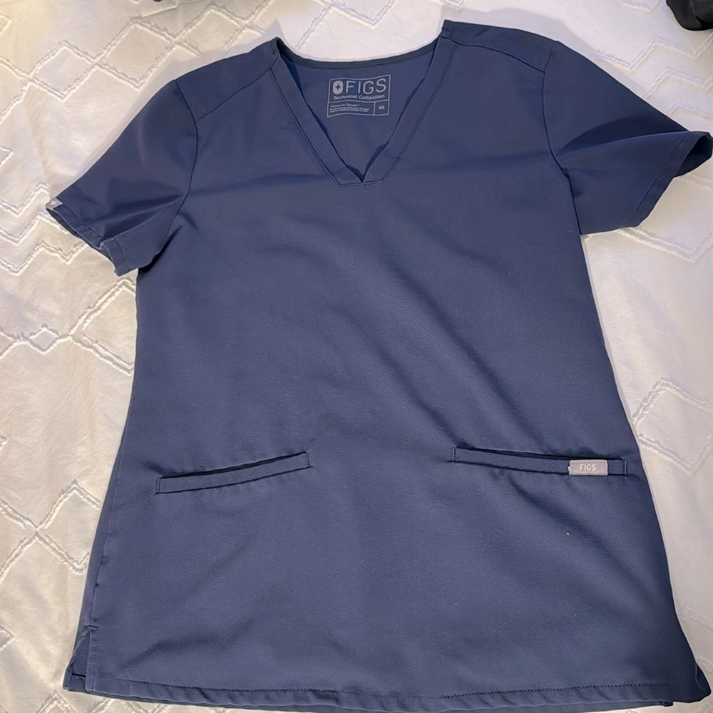 Figs Scrub Top- Navy XS